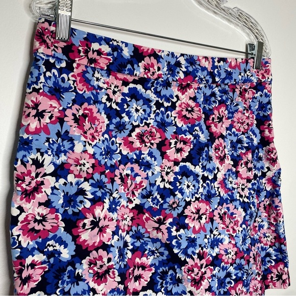 Talbots Blue and Pink Floral Wrap Front Skort - Picture 3 of 14